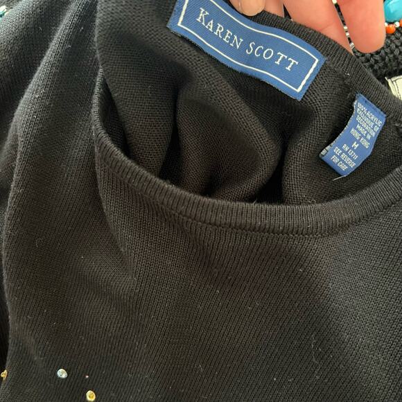 Vintage y2k New Years Eve Party 2000 Embroidered Sweater, M - Picture 7 of 8